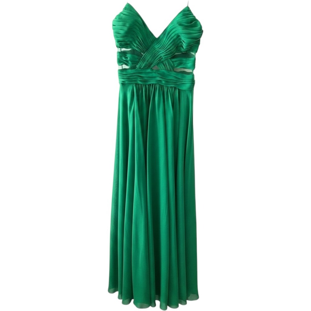 Hailey Logan Evening Prom Formal Cruise Full Length Emerald Dress Size 1/2 - EUC
